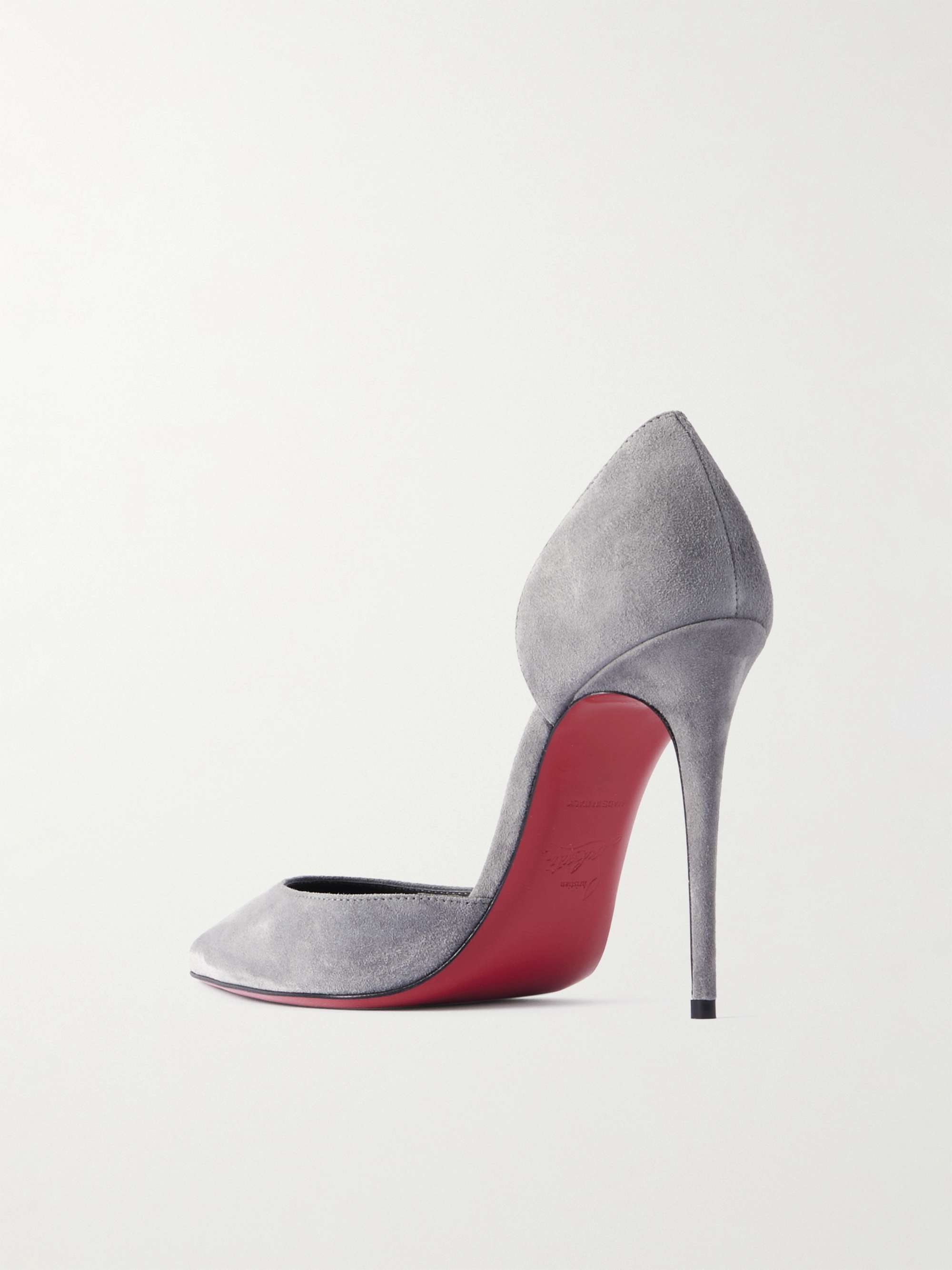 CHRISTIAN LOUBOUTIN حذاء بامب Iriza بمقدمة مدببة وكعب 100 مم من جلد السويد