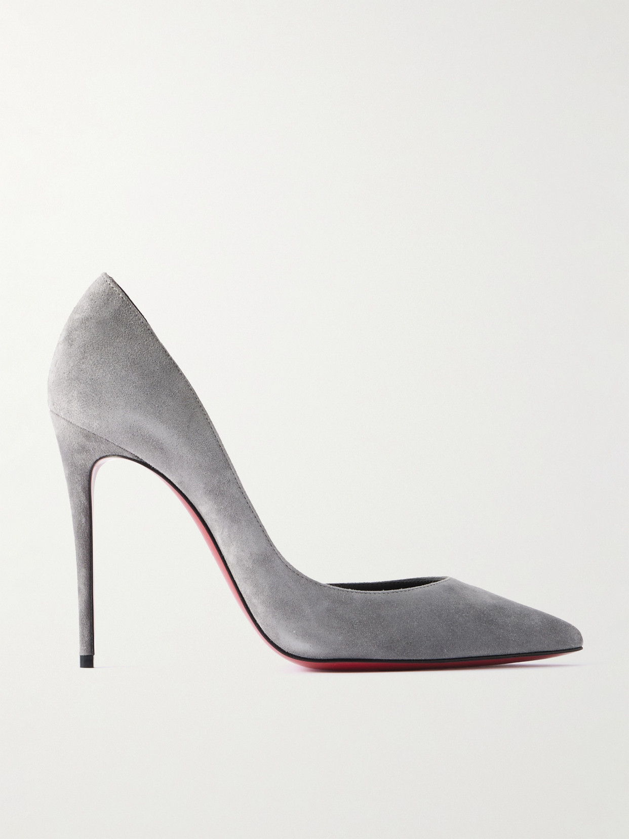 Christian Louboutin Iriza 100 Suede Pumps In Gray
