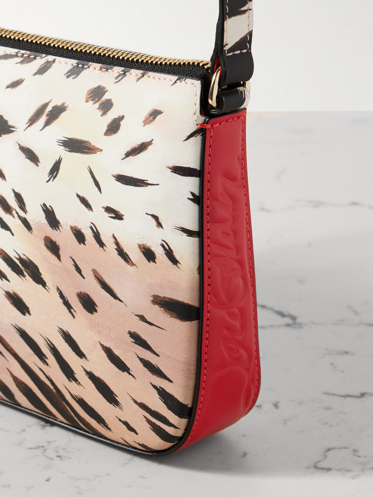 Christian Louboutin Loubila Leopard-print Leather Shoulder Bag In Animal Print