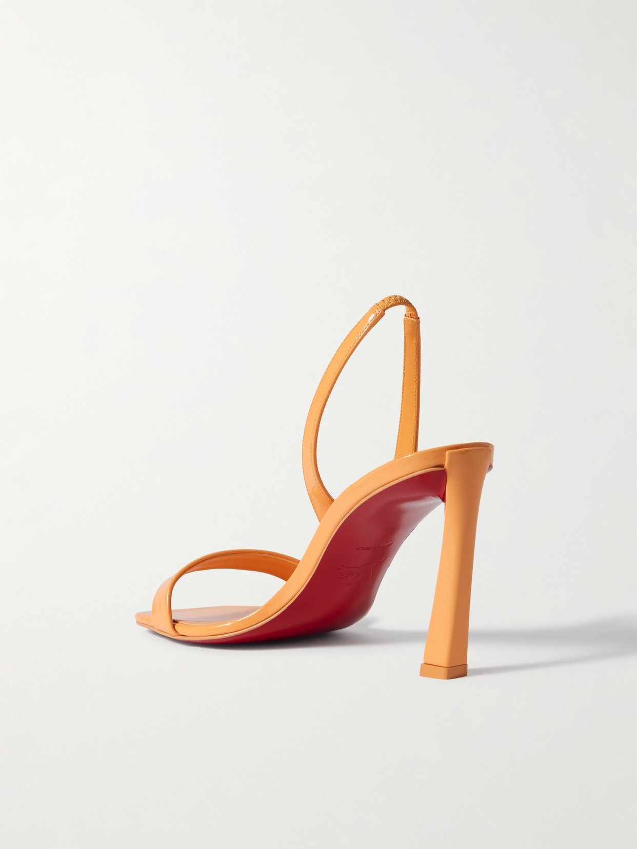 Christian Louboutin O Condora 85 Patent-leather Slingback Sandals In Orange