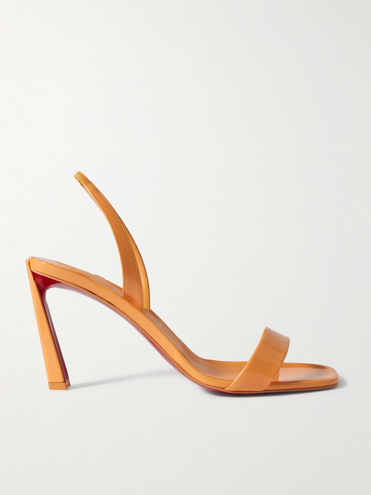 Christian Louboutin - O Condora 85 Patent-leather Slingback Sandals - Orange