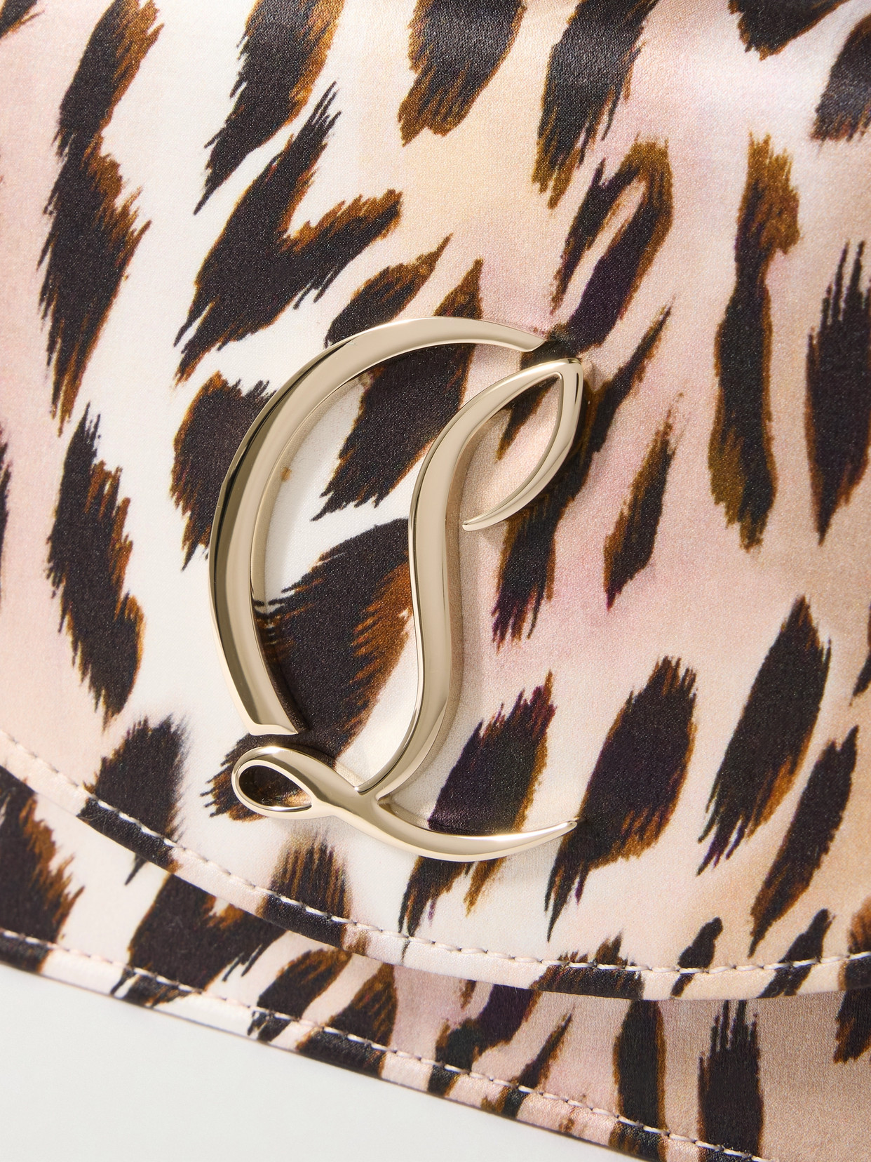 Christian Louboutin Loubi54 Embellished Leopard-print Satin Clutch In Animal Print