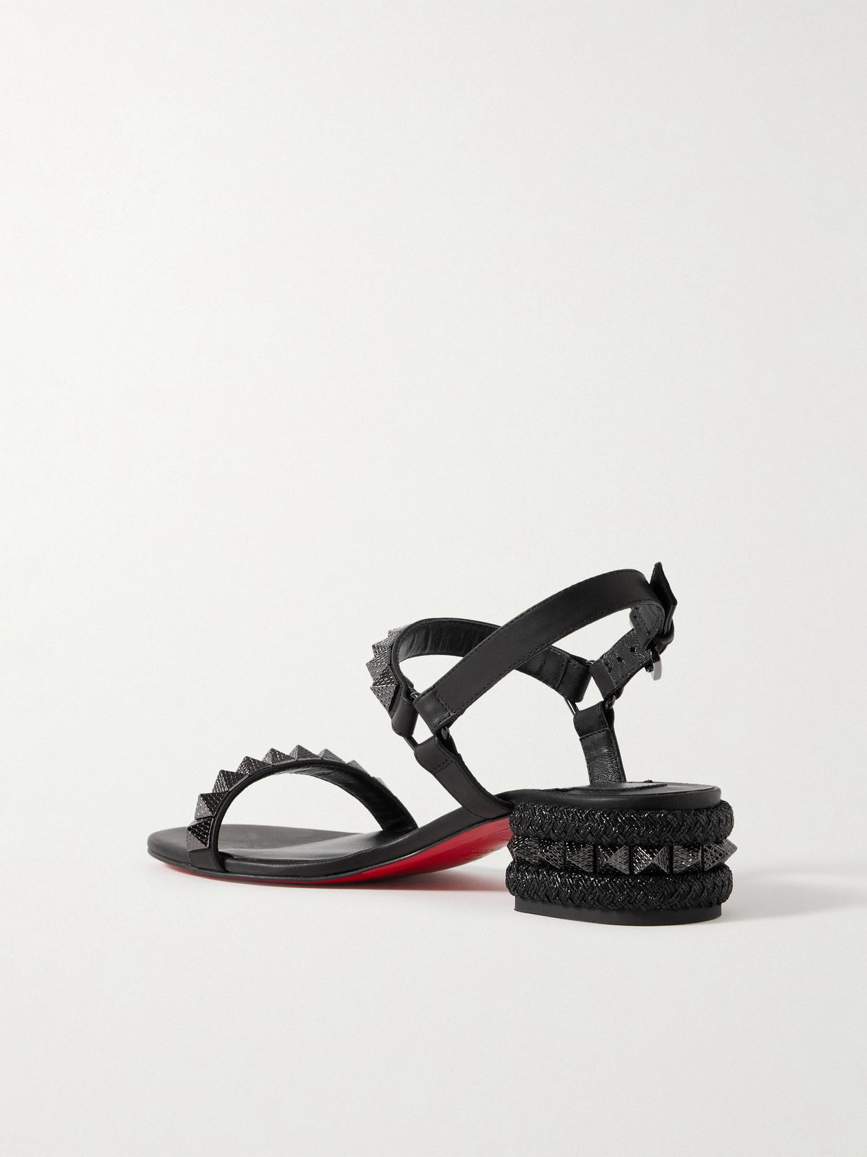 Christian Louboutin Pyrasand 30 Leather Sandals In Black