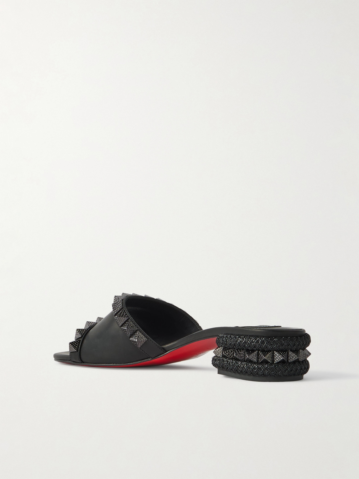 Christian Louboutin Pyraclou Embellished Heeled Mules 30 In Black