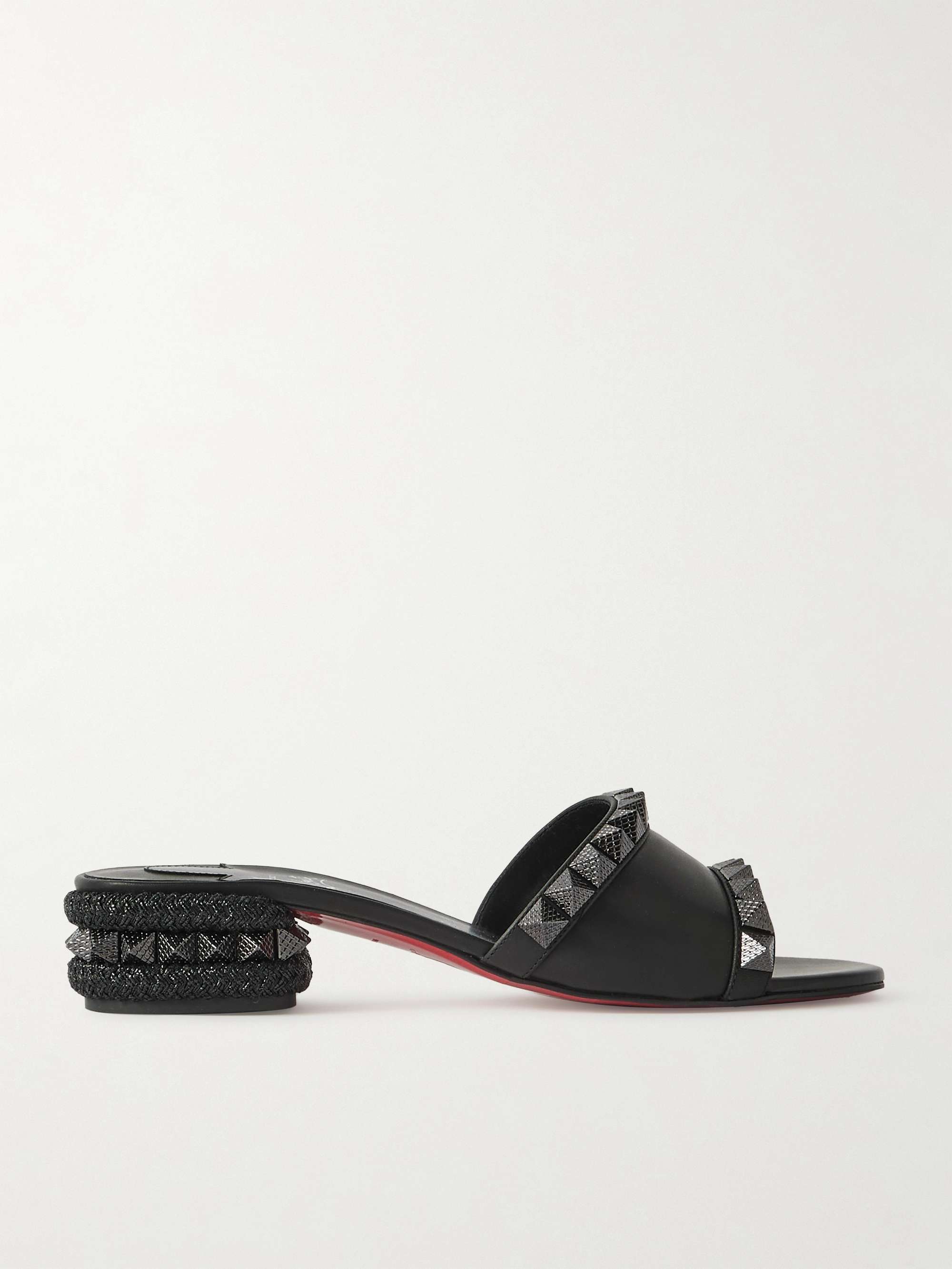 CHRISTIAN LOUBOUTIN Pyramule 30 レザー ミュール スタッズ付き CHRISTIAN LOUBOUTIN Pyramule 30 レザー ミュール スタッズ付き