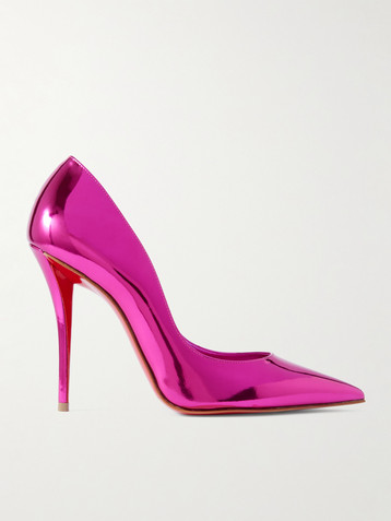 CHRISTIAN LOUBOUTIN Miss Z 100 mirrored-leather pumps