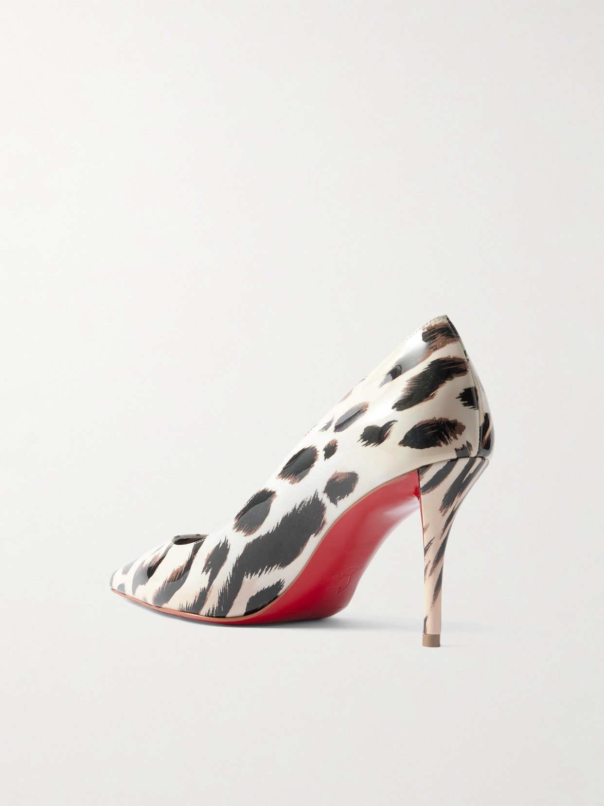 Christian Louboutin Miss Z Gigi 80 Leopard-print Patent-leather Point-toe Pumps In Animal Print