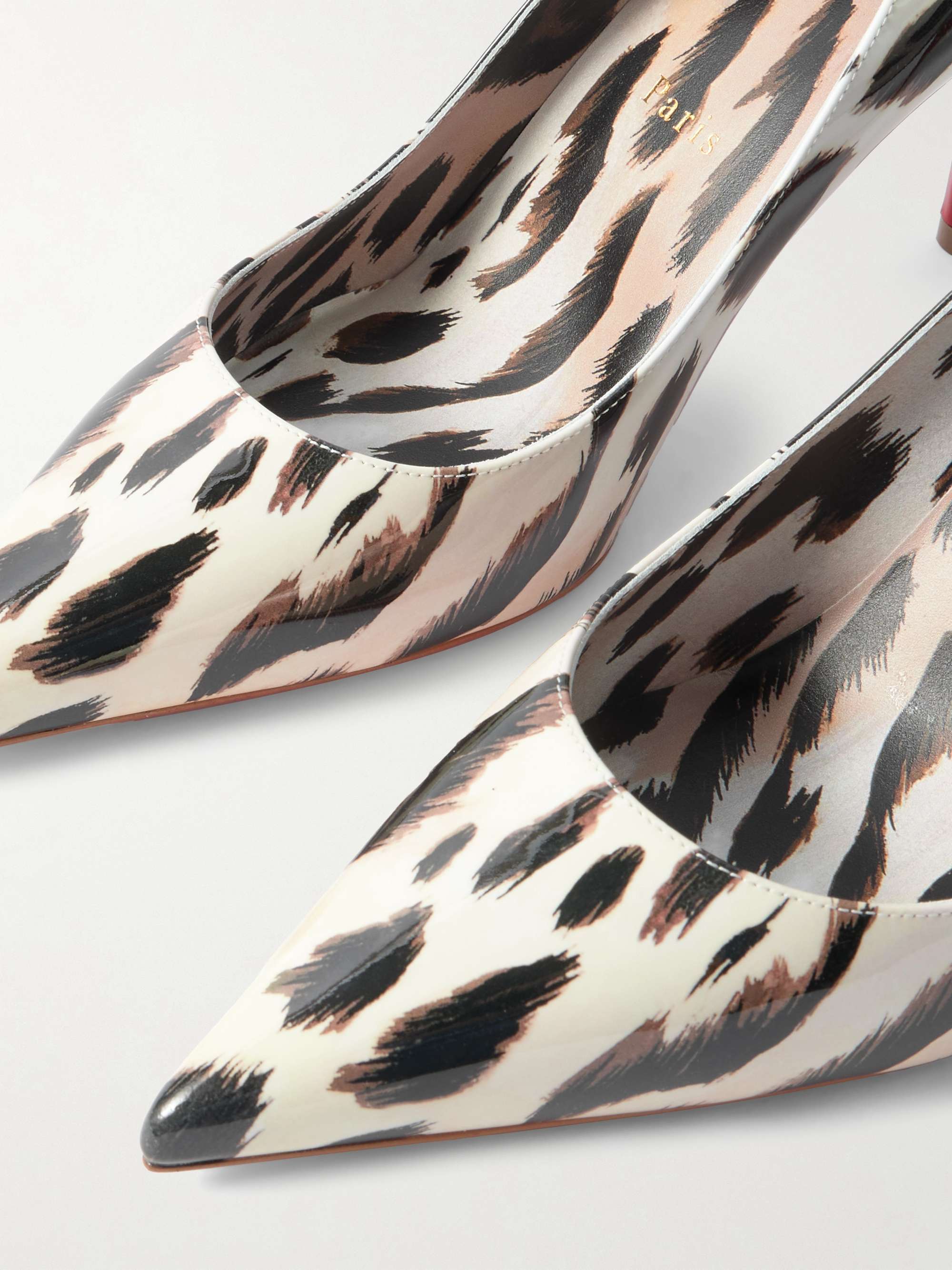CHRISTIAN LOUBOUTIN Miss Z Gigi 80 leopard-print patent