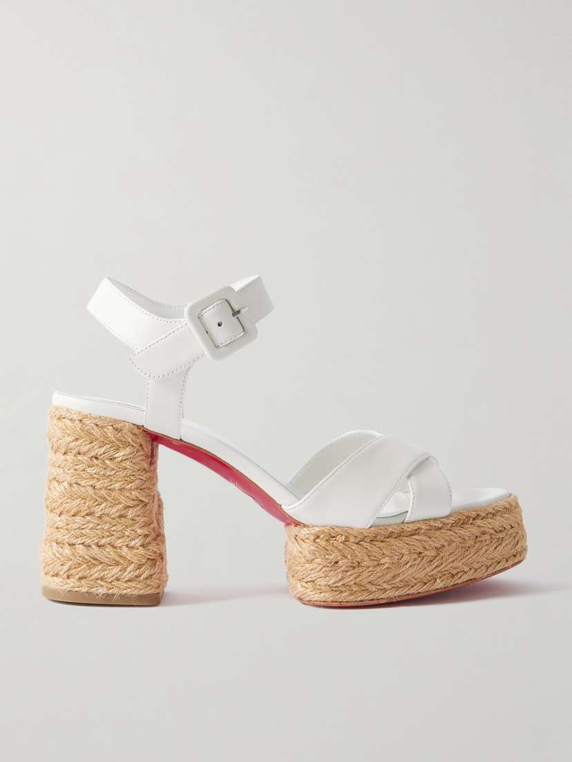 Christian Louboutin Calakala 85 Leather Espadrille Platform Sandals