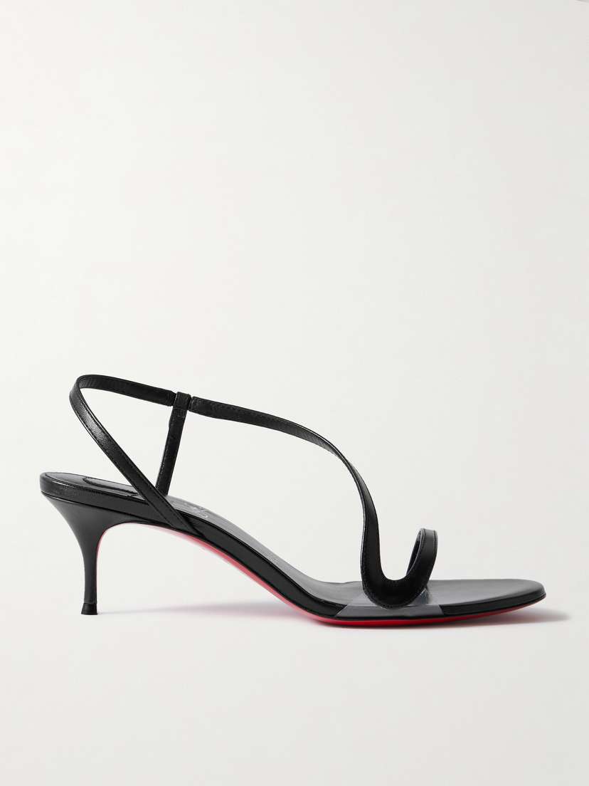 Christian Louboutin Rosalie 55 Leather And Pvc Slingback Sandals