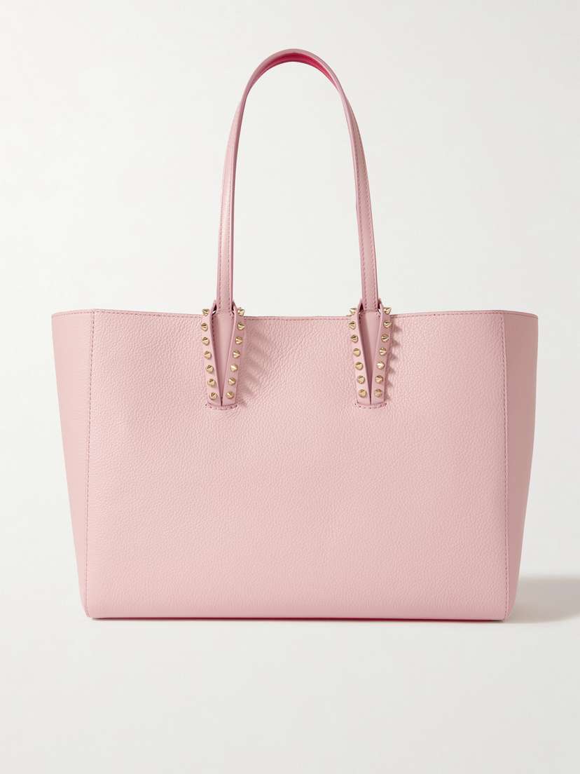 Christian Louboutin Cabata Small Studded Textured-leather Tote