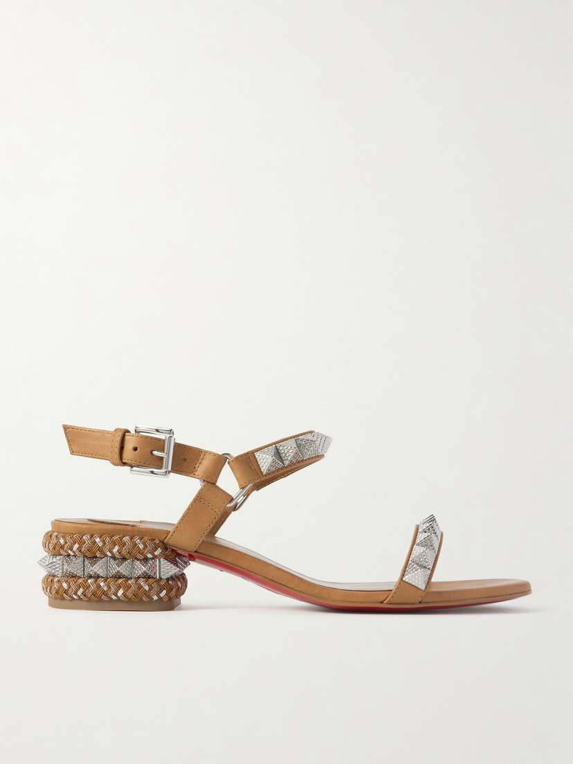 Christian Louboutin Pyrasand 30 Studded Leather Sandals
