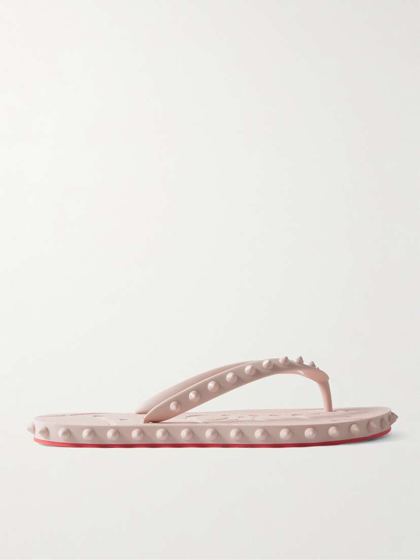 Christian Louboutin Super Loubi Studded Rubber Flip Flops