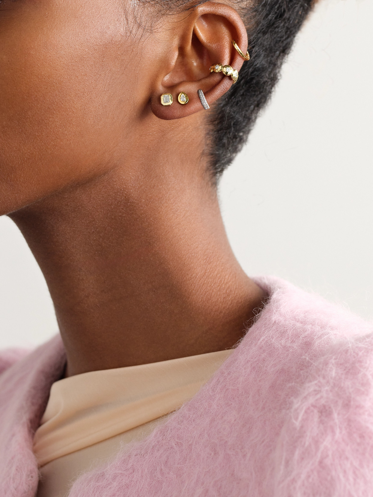 Octavia Elizabeth Nesting Gem 18-karat Recycled Gold Diamond Earrings In Gold
