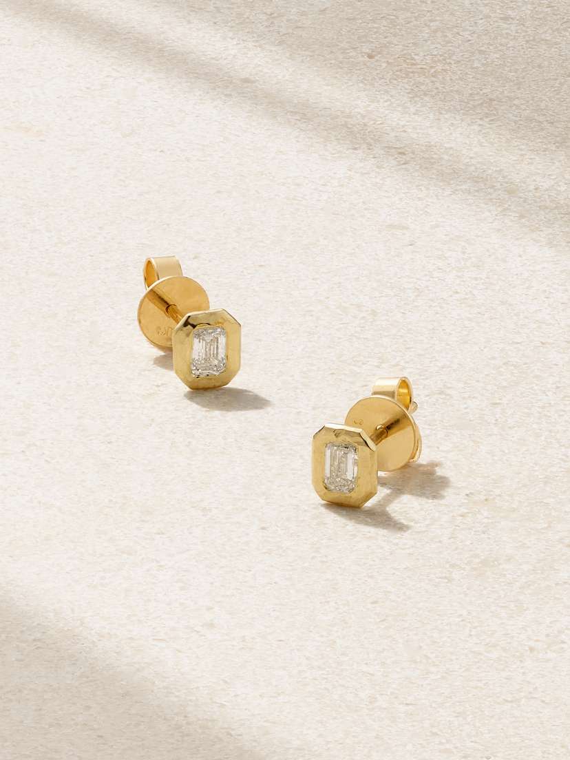 Octavia Elizabeth Nesting Gem 18-karat Recycled Gold Diamond Earrings