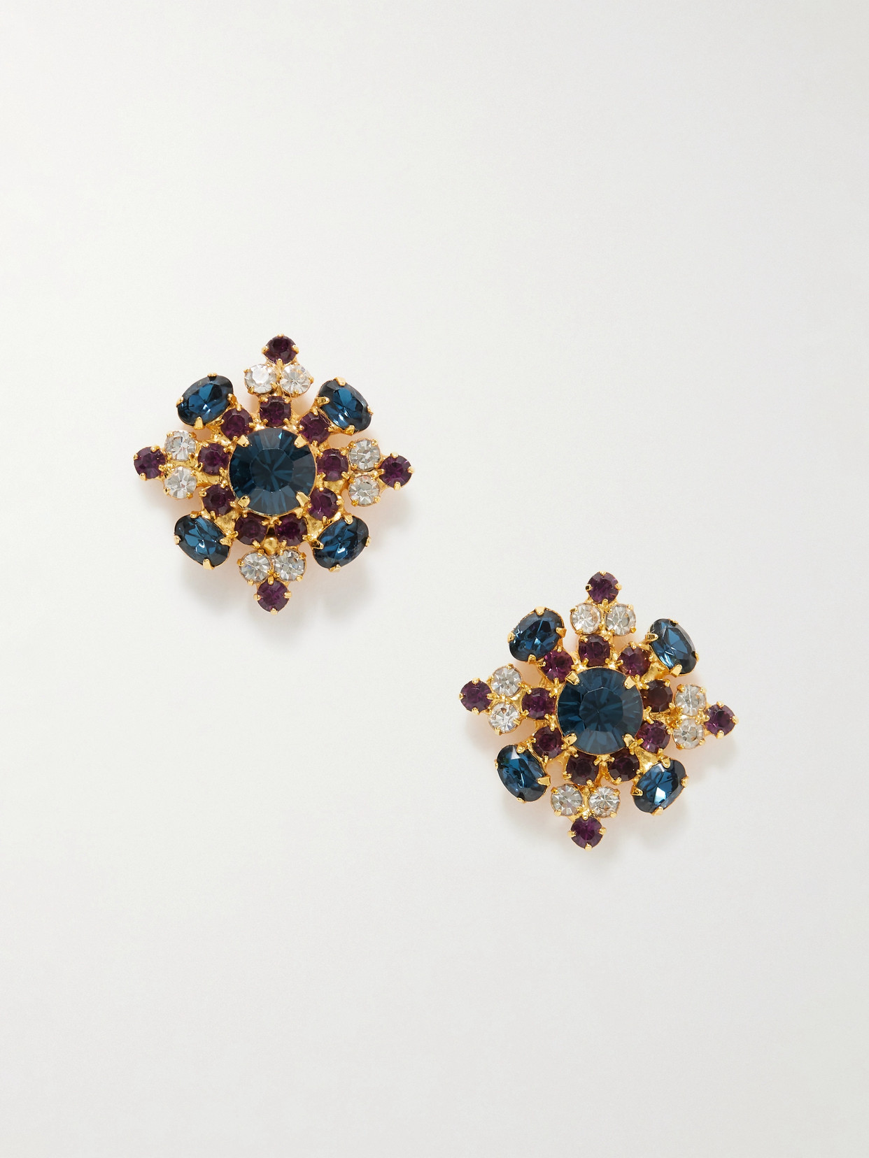 Jennifer Behr Perola Gold-plated Crystal Earrings In Blue