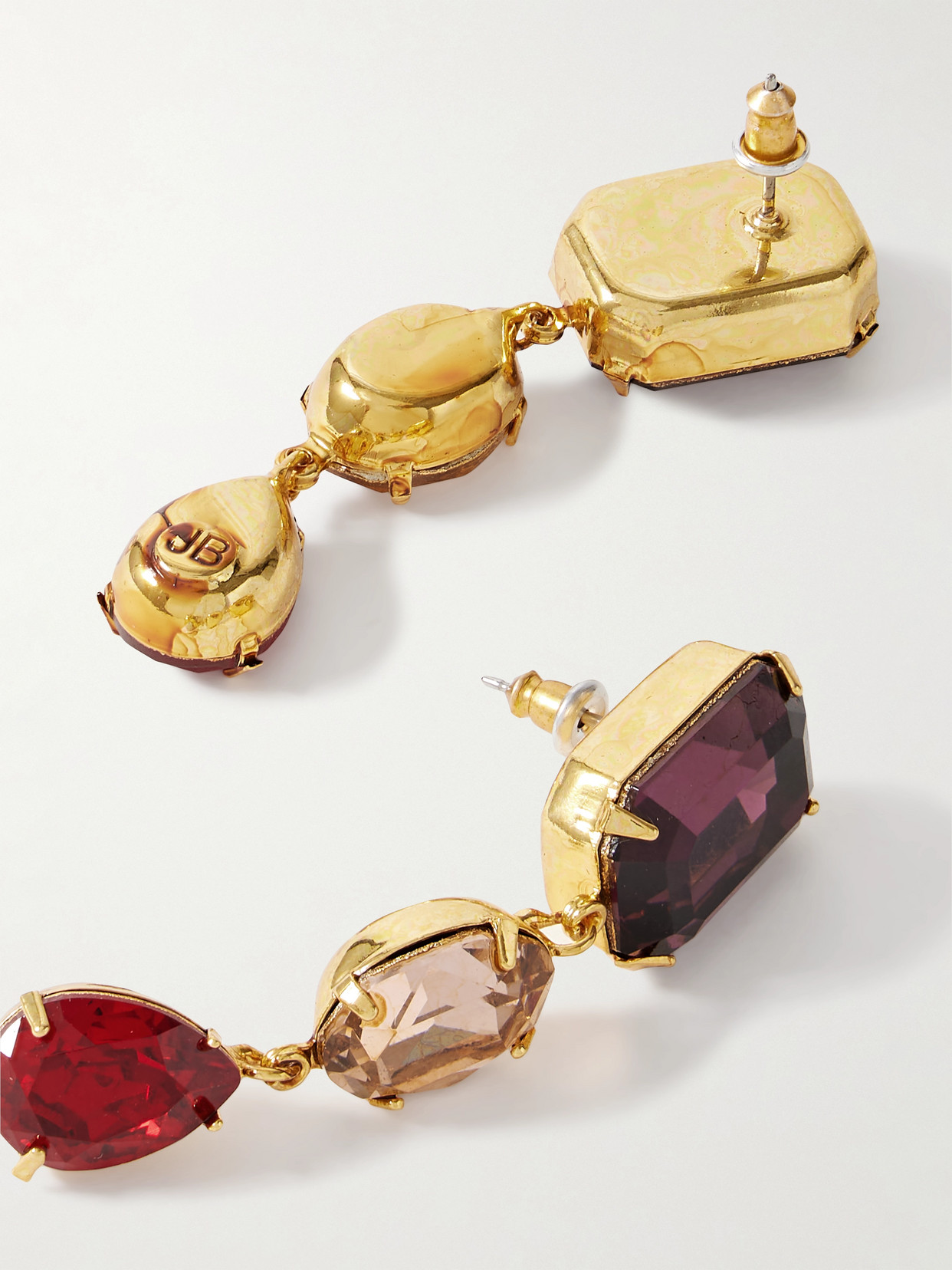 Jennifer Behr Aviva Gold-plated Crystal Earrings In Red