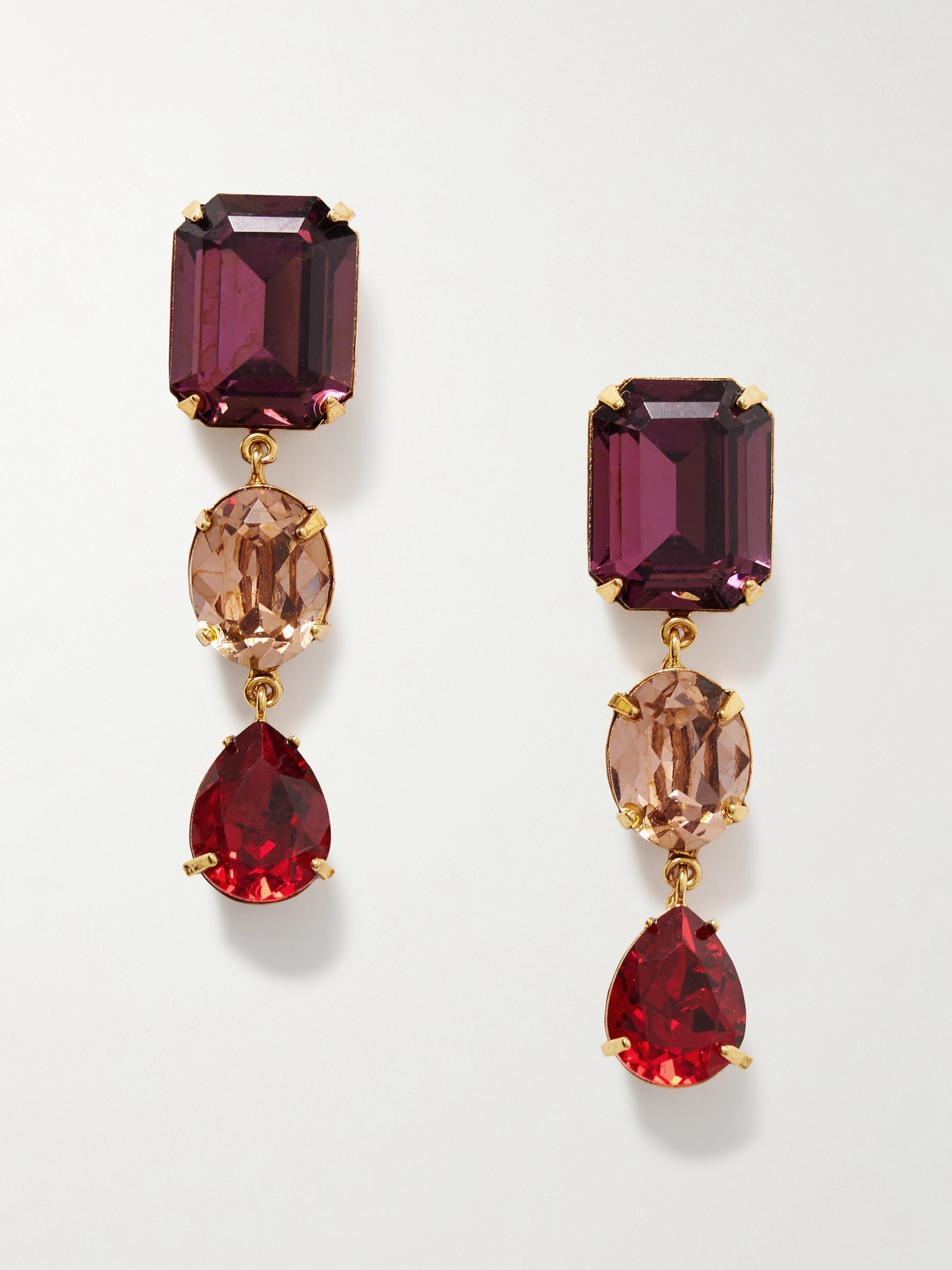 Jennifer Behr Aviva Gold-plated Crystal Earrings In Multi