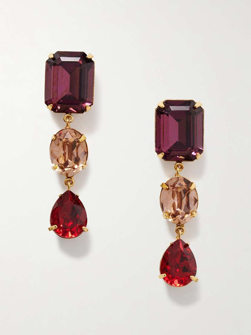 Jennifer Behr Aviva Gold-plated Crystal Earrings