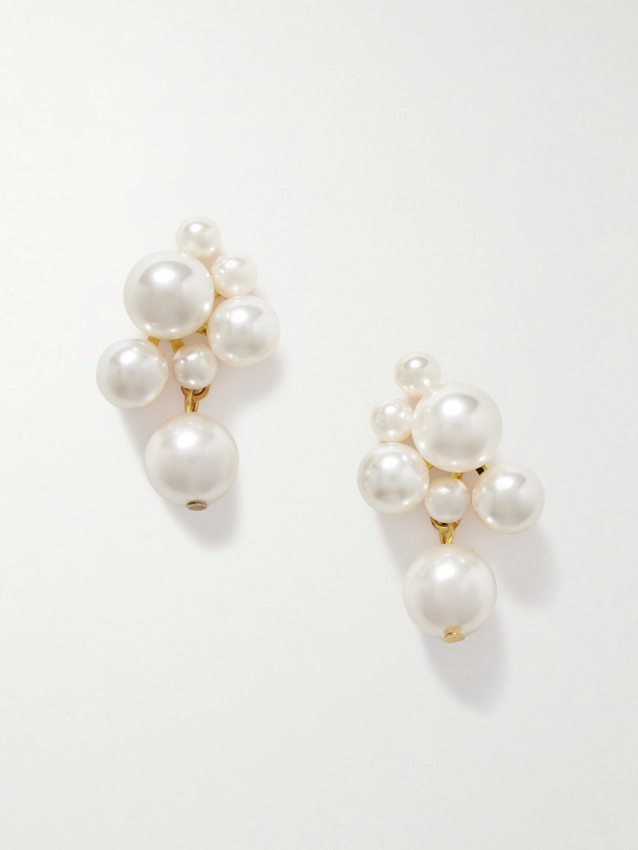 Jennifer Behr Perlita Gold-plated Faux Pearl Earrings In White