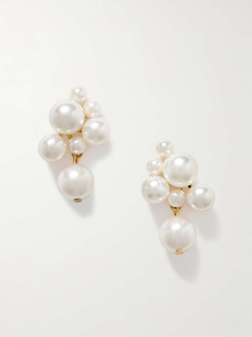Jennifer Behr Perlita Gold-plated Faux Pearl Earrings