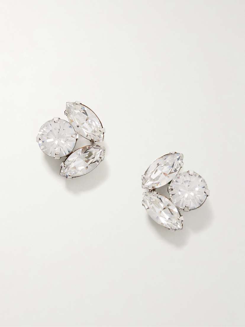 Jennifer Behr Sadie Silver-plated Crystal Earrings