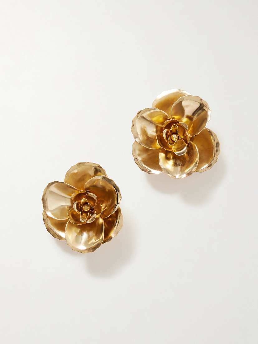 Jennifer Behr Gladiolus Gold-tone Earrings