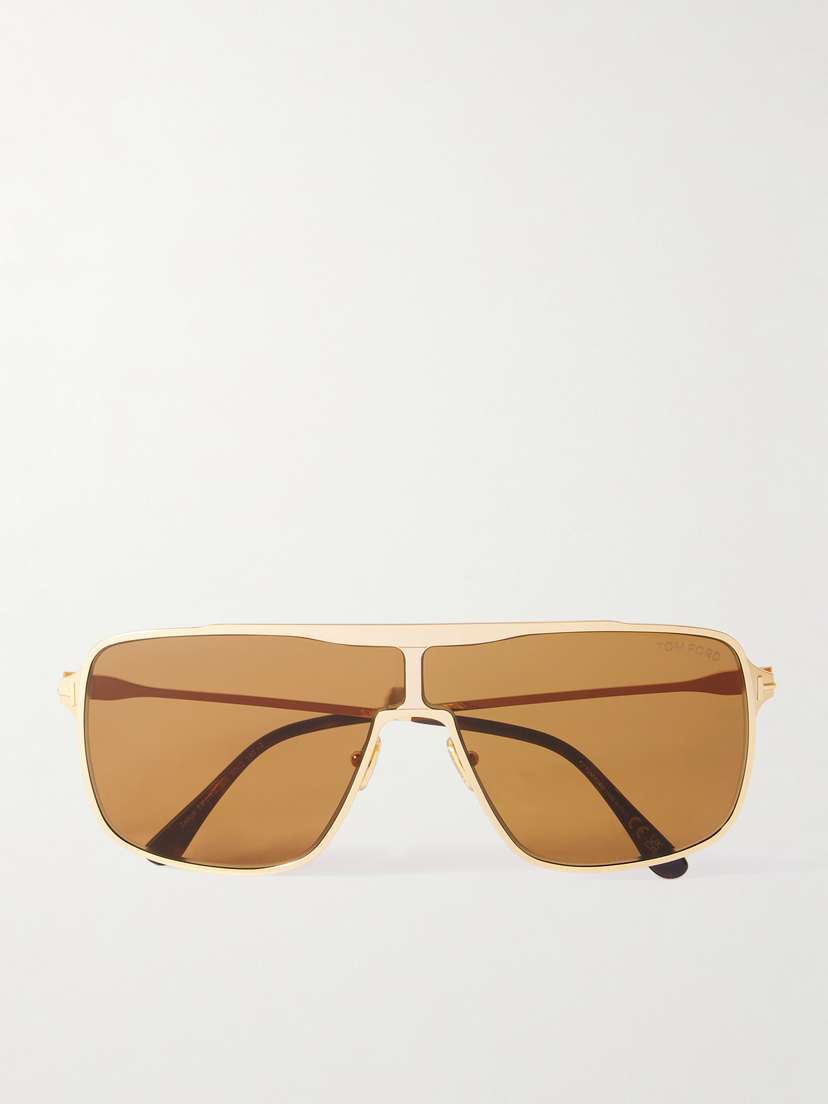 Tom Ford Zappa Aviator-style Gold-tone Sunglasses