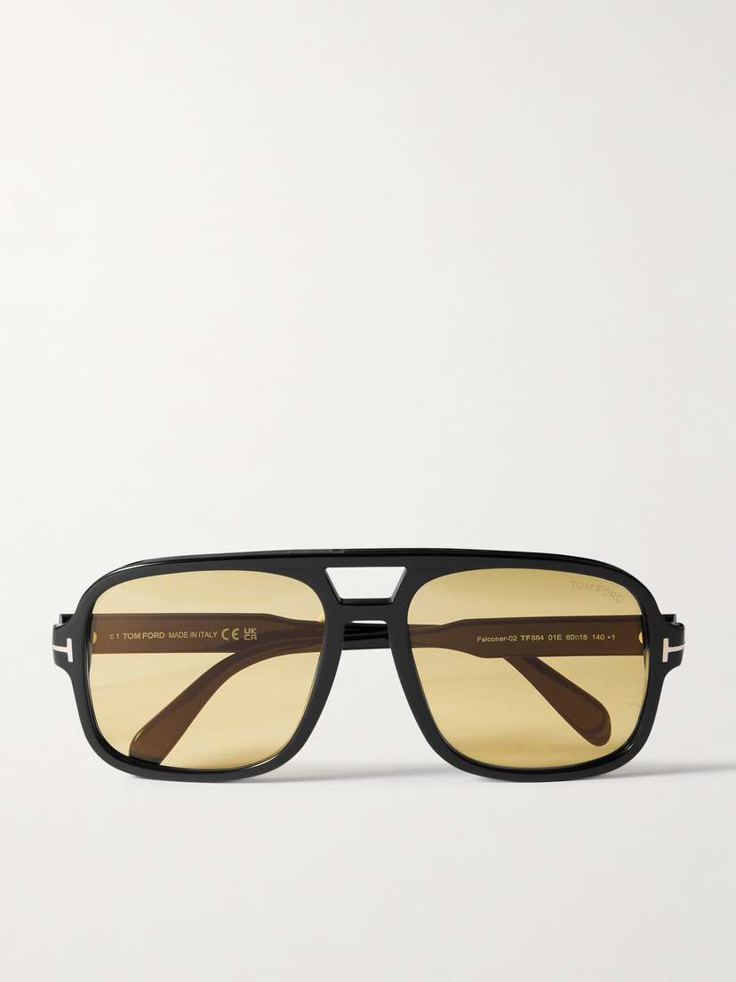 Tom Ford Falconer Aviator-style Acetate And Gold-tone Sunglasses