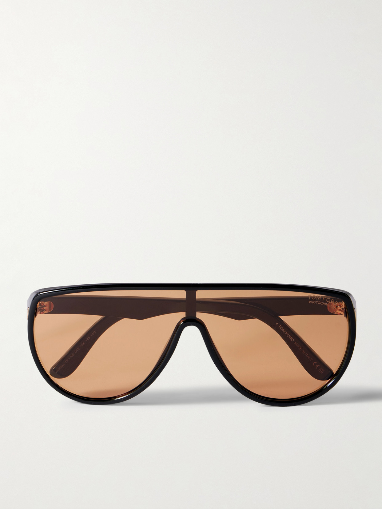 Tom Ford Achilles Oversized Aviator-style Acetate And Gold-tone Sunglasses In Black