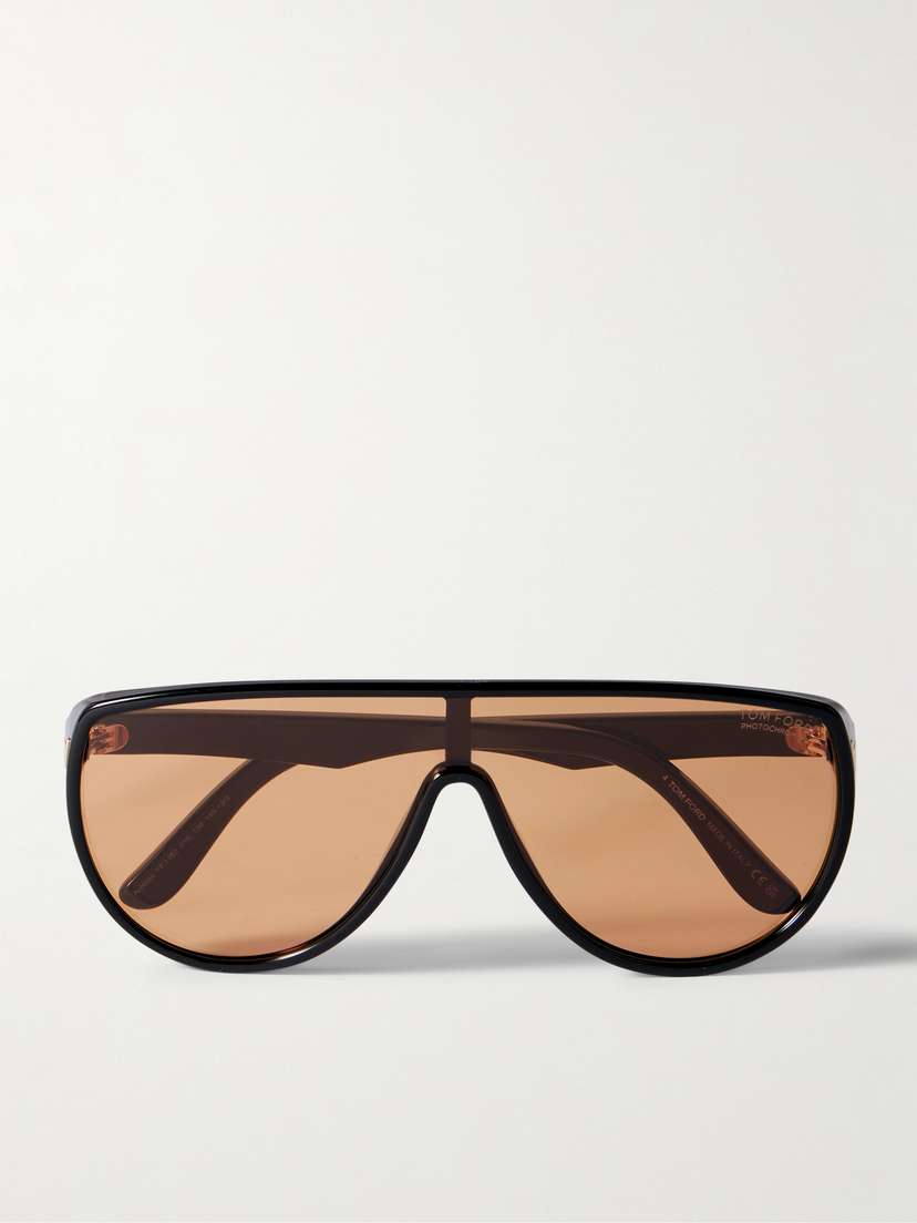 Tom Ford Achilles Oversized Aviator-style Acetate And Gold-tone Sunglasses