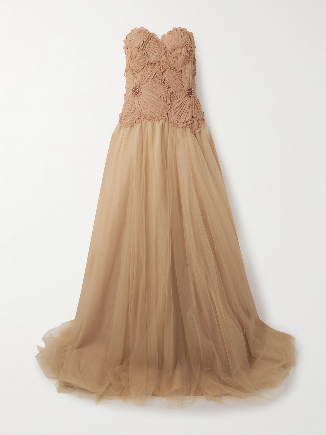 Costarellos Edra Embellished Gown In Neutrals