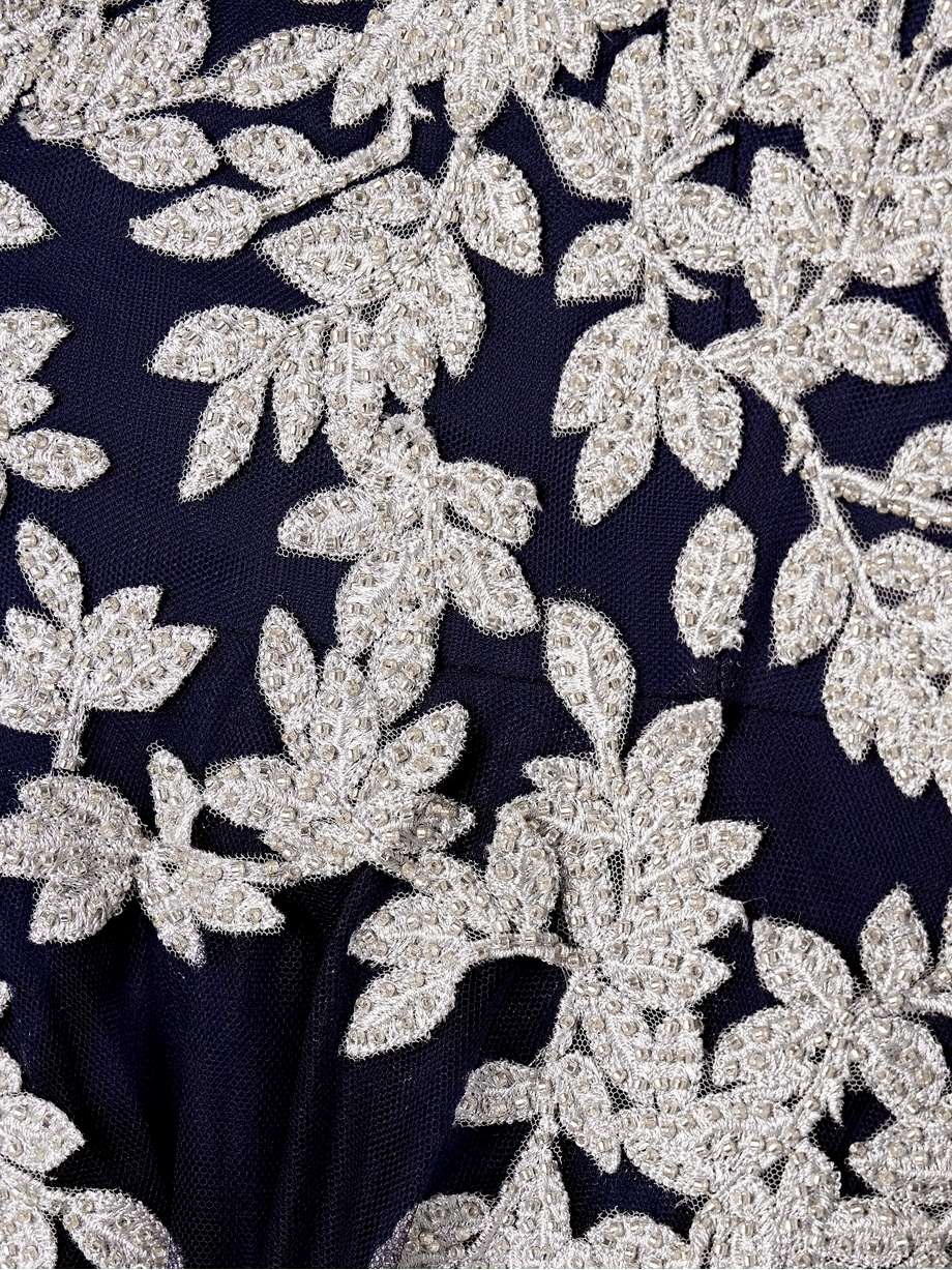 bead-embellished embroidered tulle gown