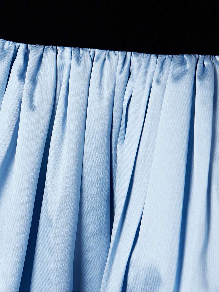 silk-mikado and velvet gown