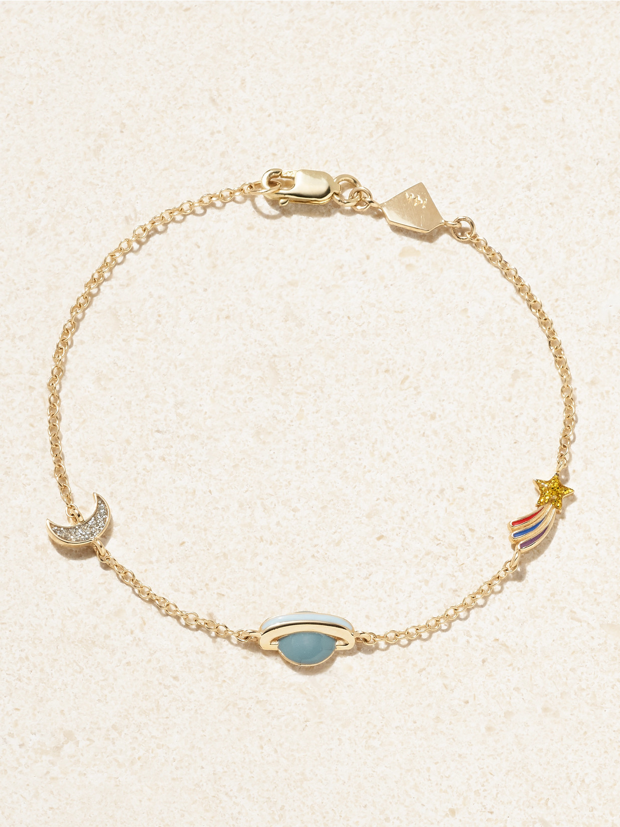 Alison Lou - Nightsky By The Yard 14-karat Gold And Enamel Bracelet - One size