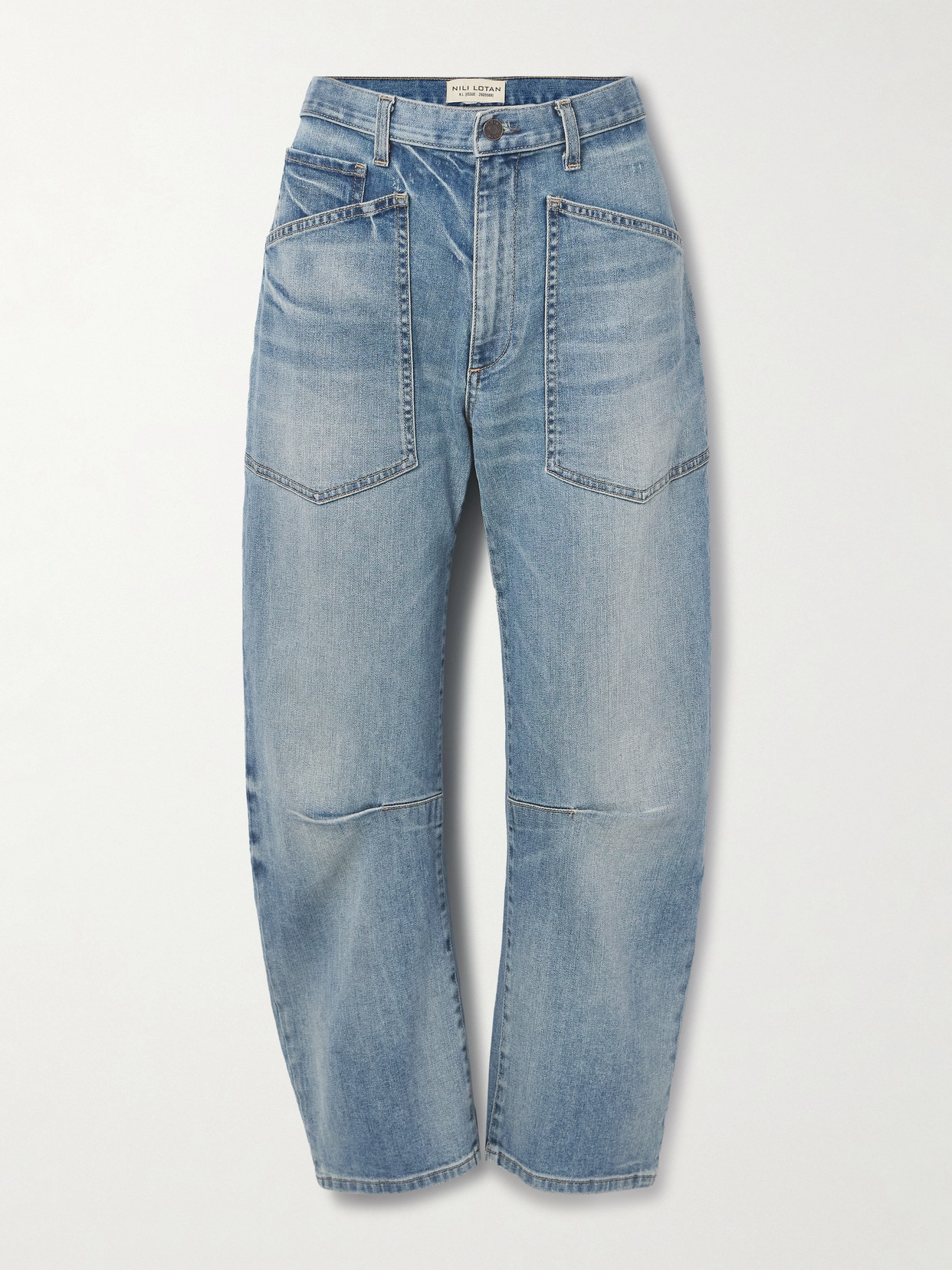 Nili Lotan Shon High-rise Tapered Jeans In Blue
