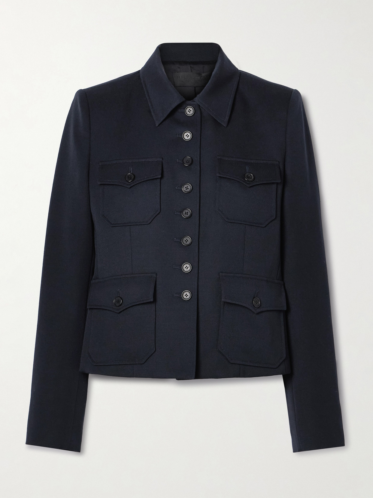 Nili Lotan Jamison Wool-twill Jacket In Blue