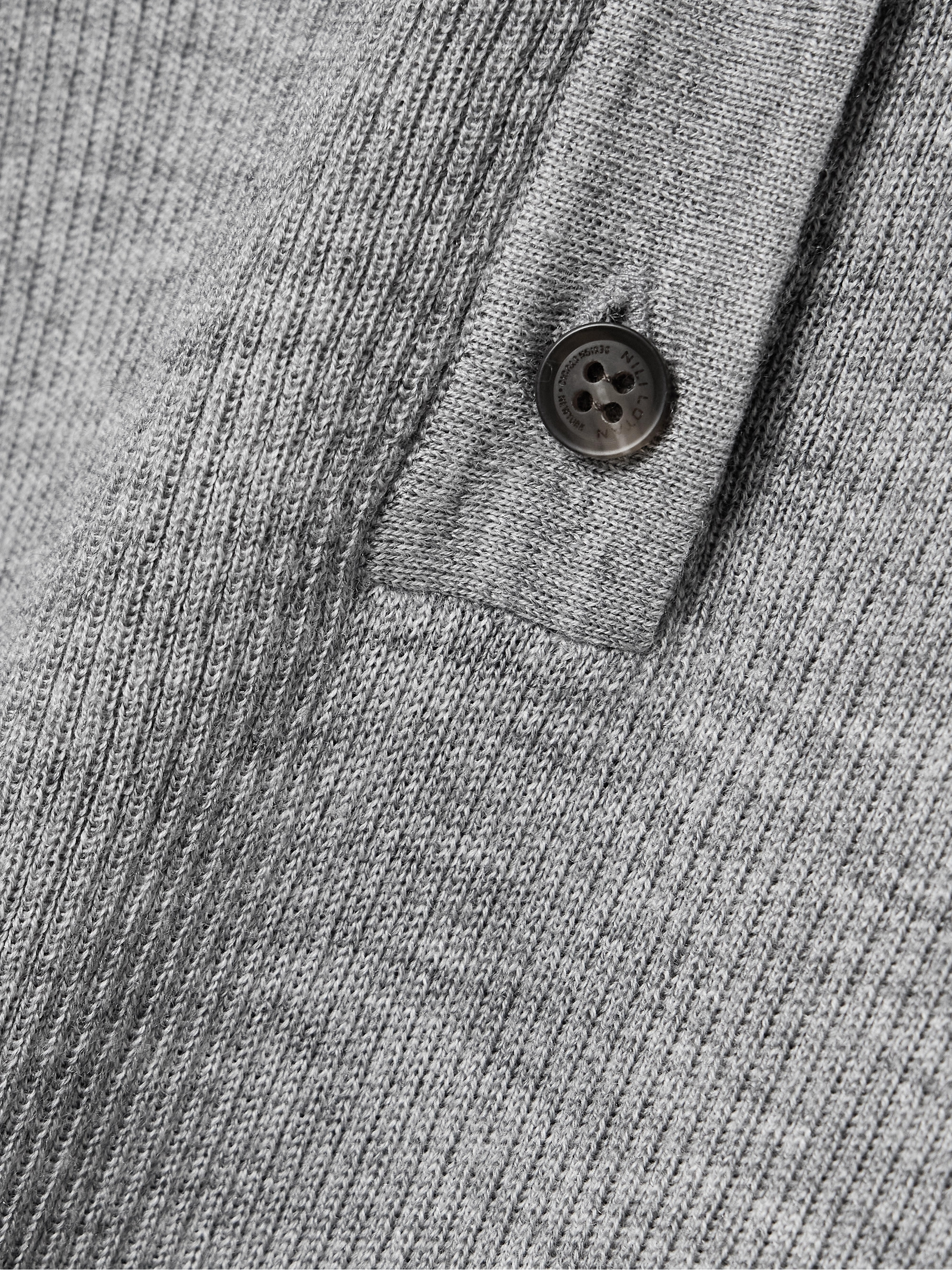 Nili Lotan Klarise ribbed merino wool and silk-blend Henley top thumbnail