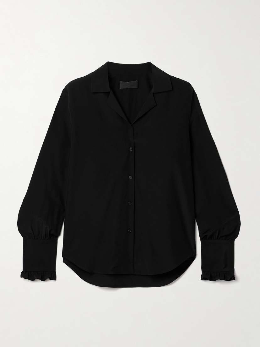 Nili Lotan Pauline Ruffle-trimmed Silk Shirt