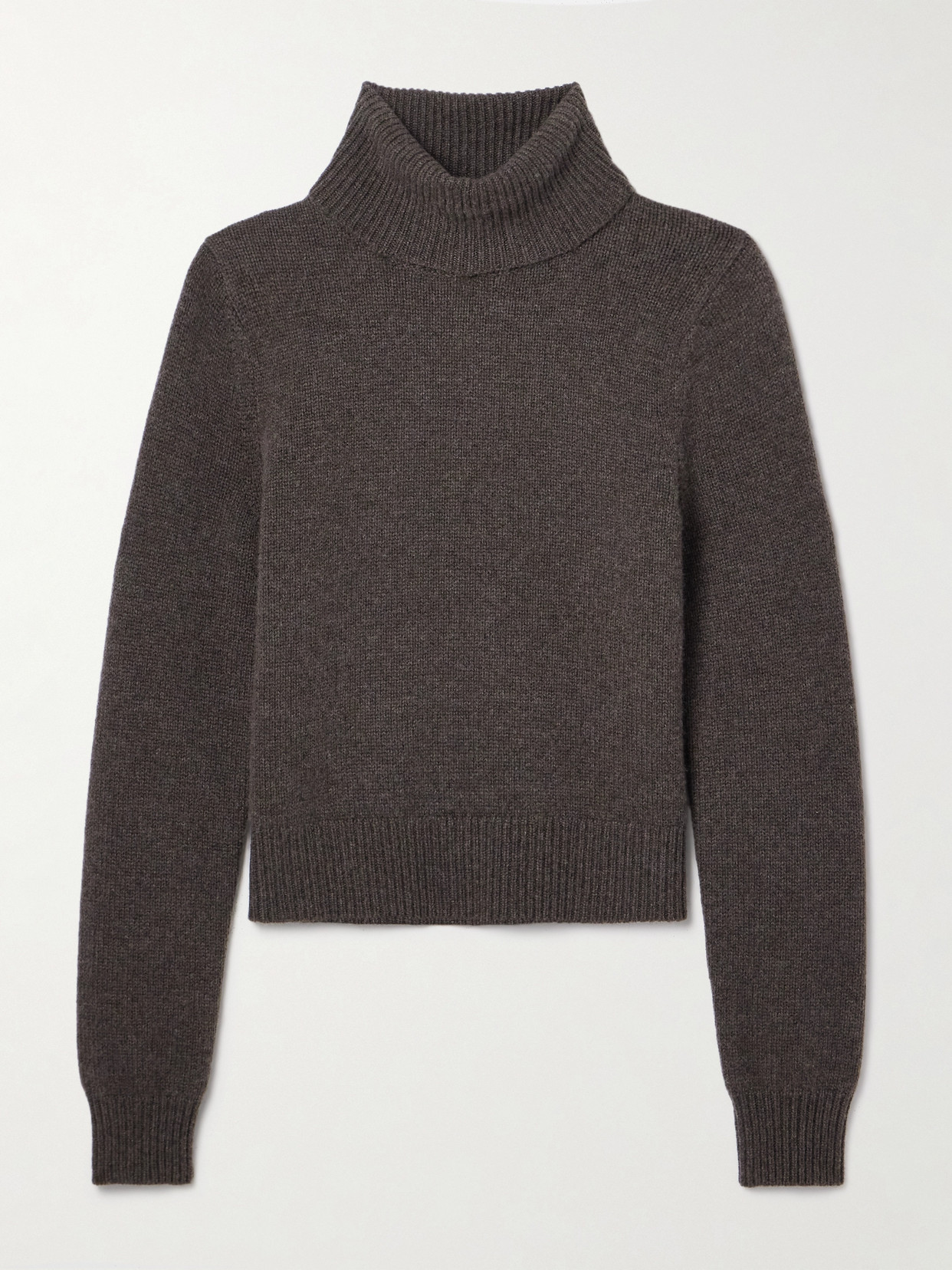 Nili Lotan Hollyn Cropped Cashmere Turtleneck Sweater In Brown