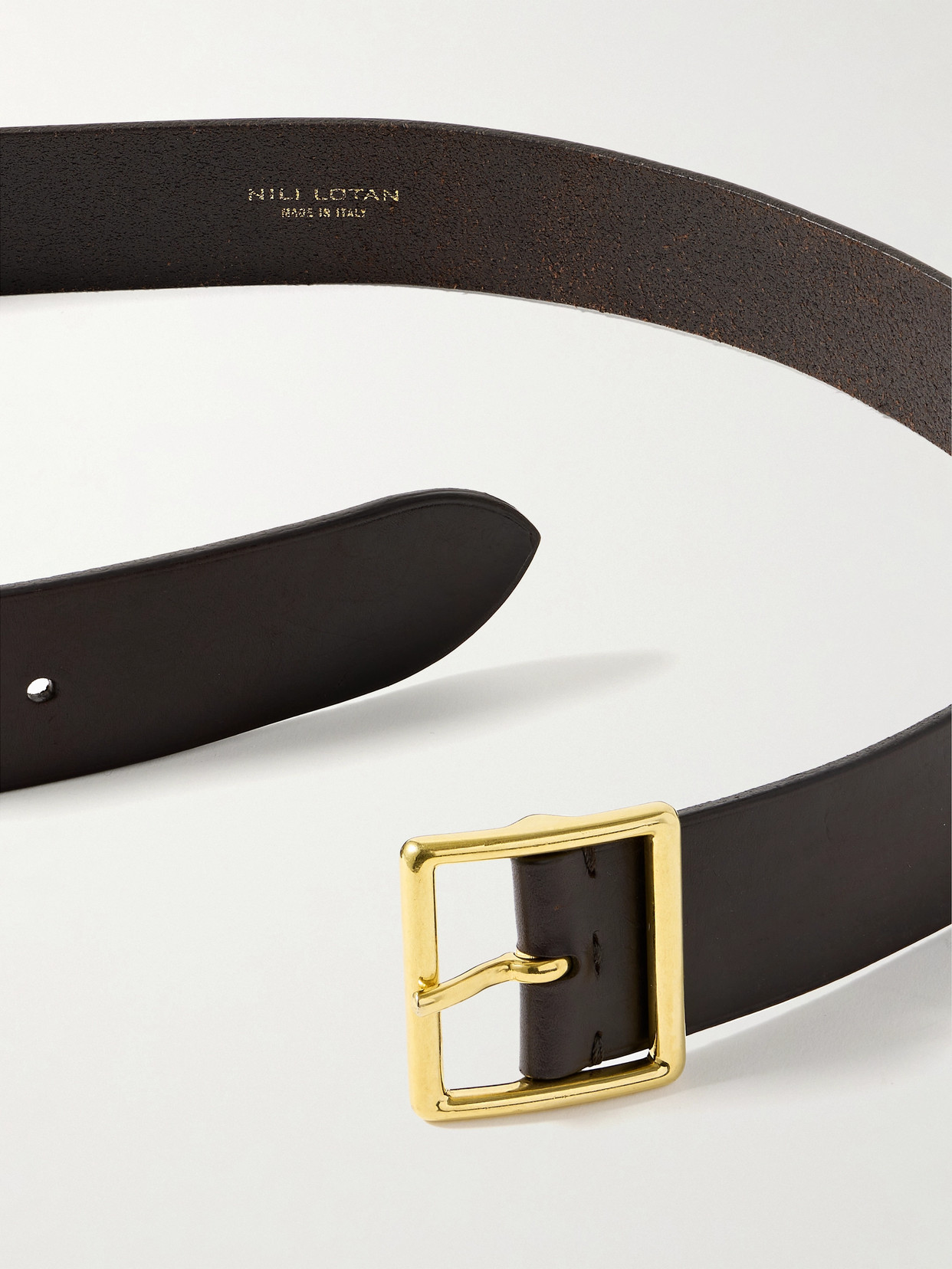 Shop Nili Lotan Marcela Leather Belt In Brown