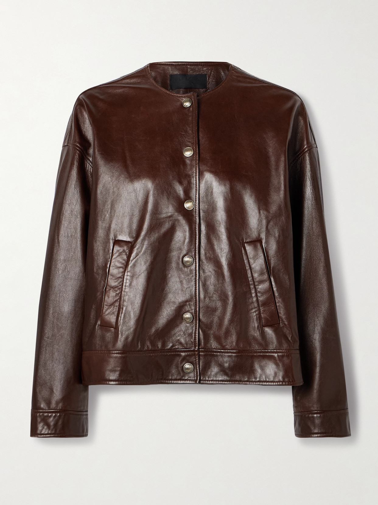 Nili Lotan Deja Leather Jacket In Burgundy