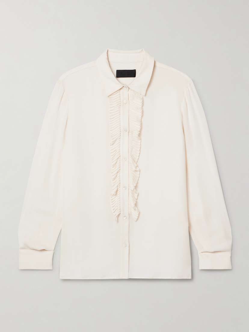 Nili Lotan Danika Ruffled Silk Crepe De Chine Shirt