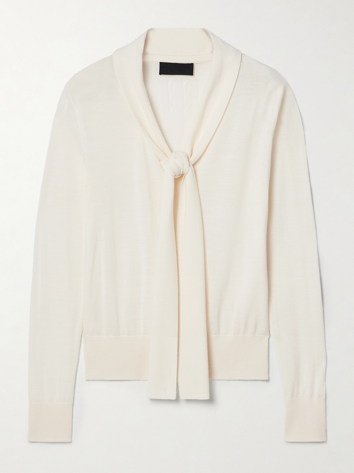 Nili Lotan - Ayla Tie-neck Merino Wool Top - Ivory