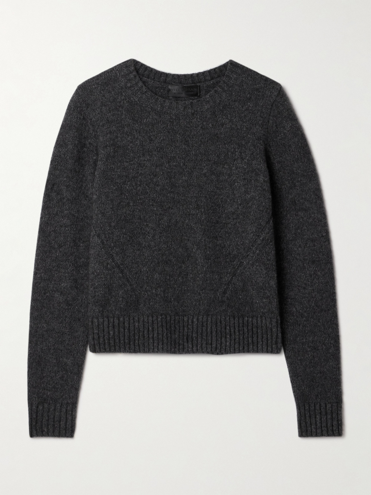 Nili Lotan Gwendolyn Cropped Wool-blend Sweater In Gray