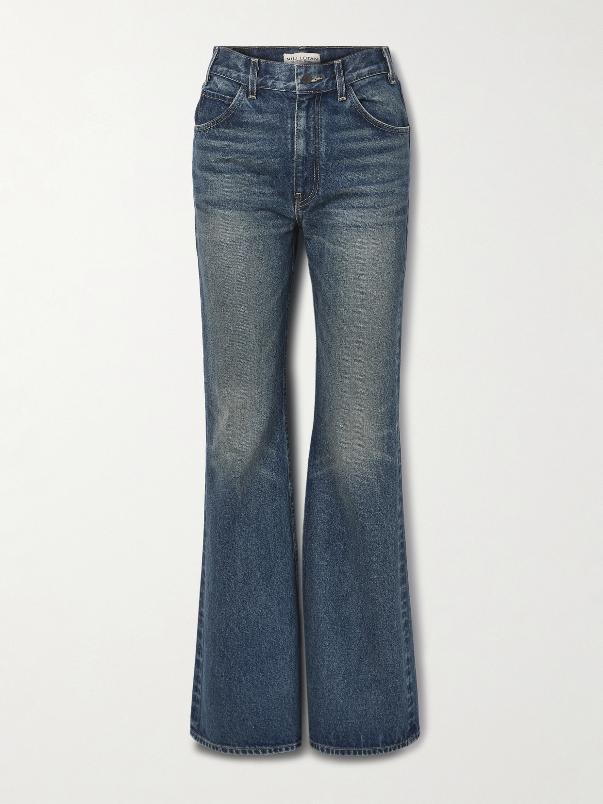 NILI LOTAN ROE MID-RISE FLARED JEANS