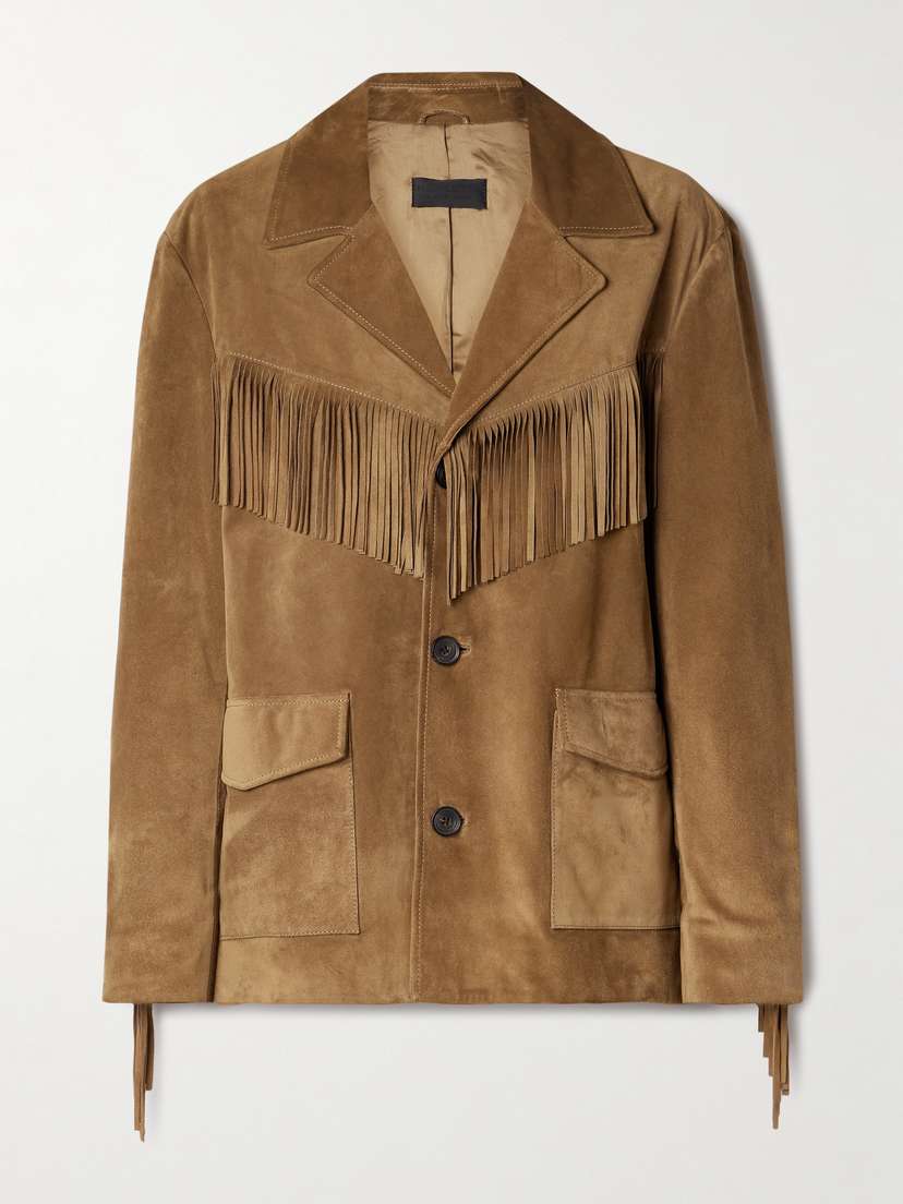 Nili Lotan Maelle Fringed Suede Jacket