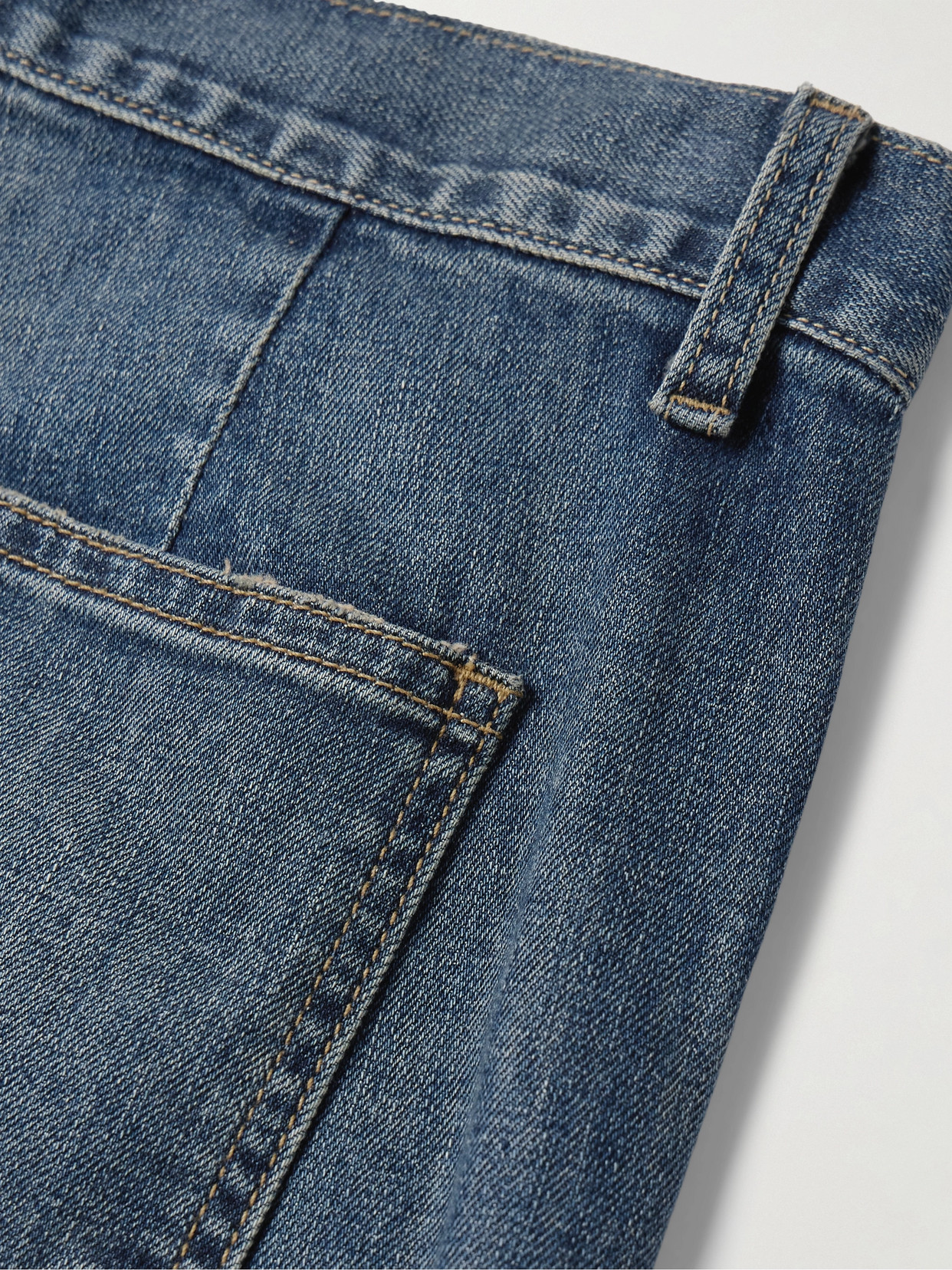 Shop Nili Lotan Terrell Frayed High-rise Straight-leg Jeans In Blue