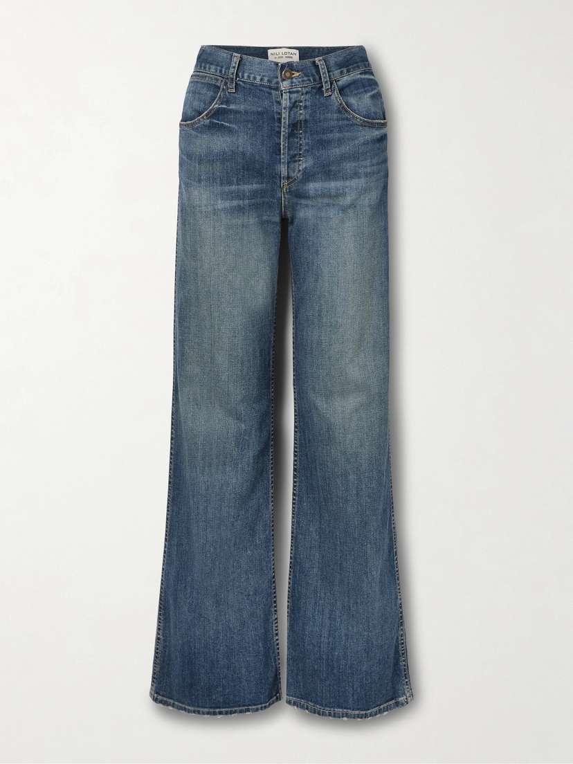 Nili Lotan Terrell Frayed High-rise Straight-leg Jeans
