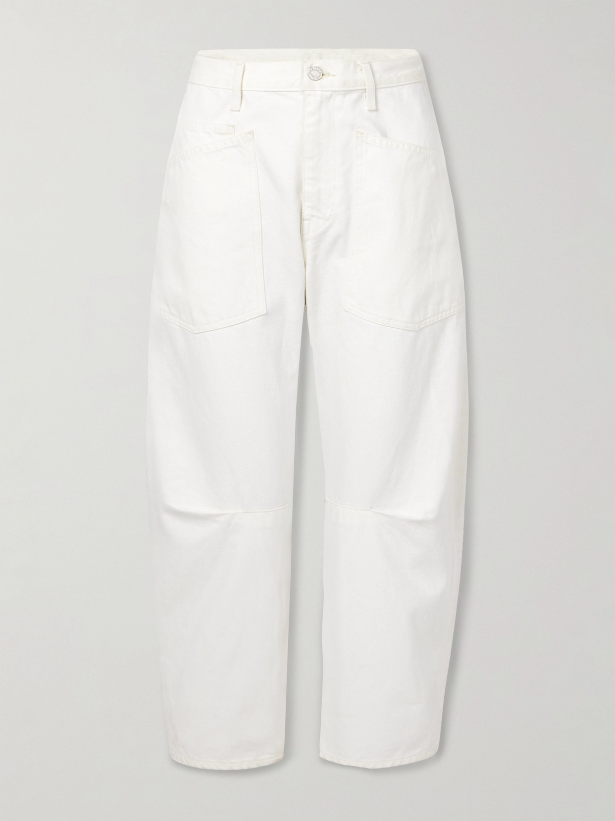 NILI LOTAN SHON COTTON-BLEND TWILL TAPERED PANTS